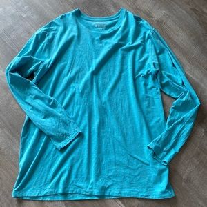 Coolibar UPF 50+ Men's Long Sleeve Tee - turquoise heather